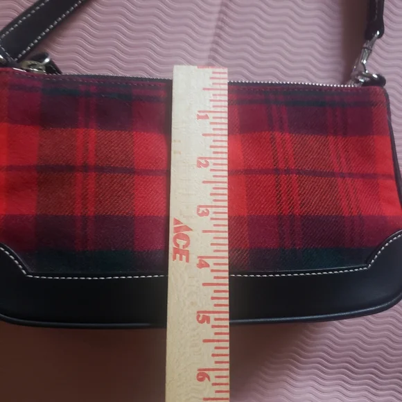 Coach Y2K Vintage Tartan Plaid Wool Mini Bag  Demi Shoulder Purse Holiday Grunge - Picture 13 of 14